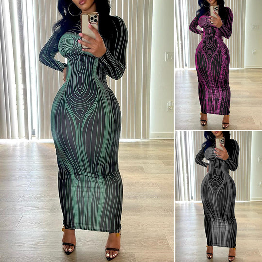 Damen Maxikleid mit strukturiertem Design EB