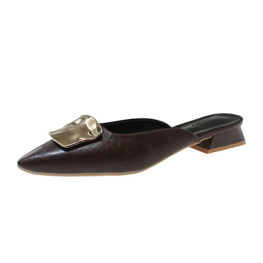 Damen schicke Mules mit femininem Metallakzent EB
