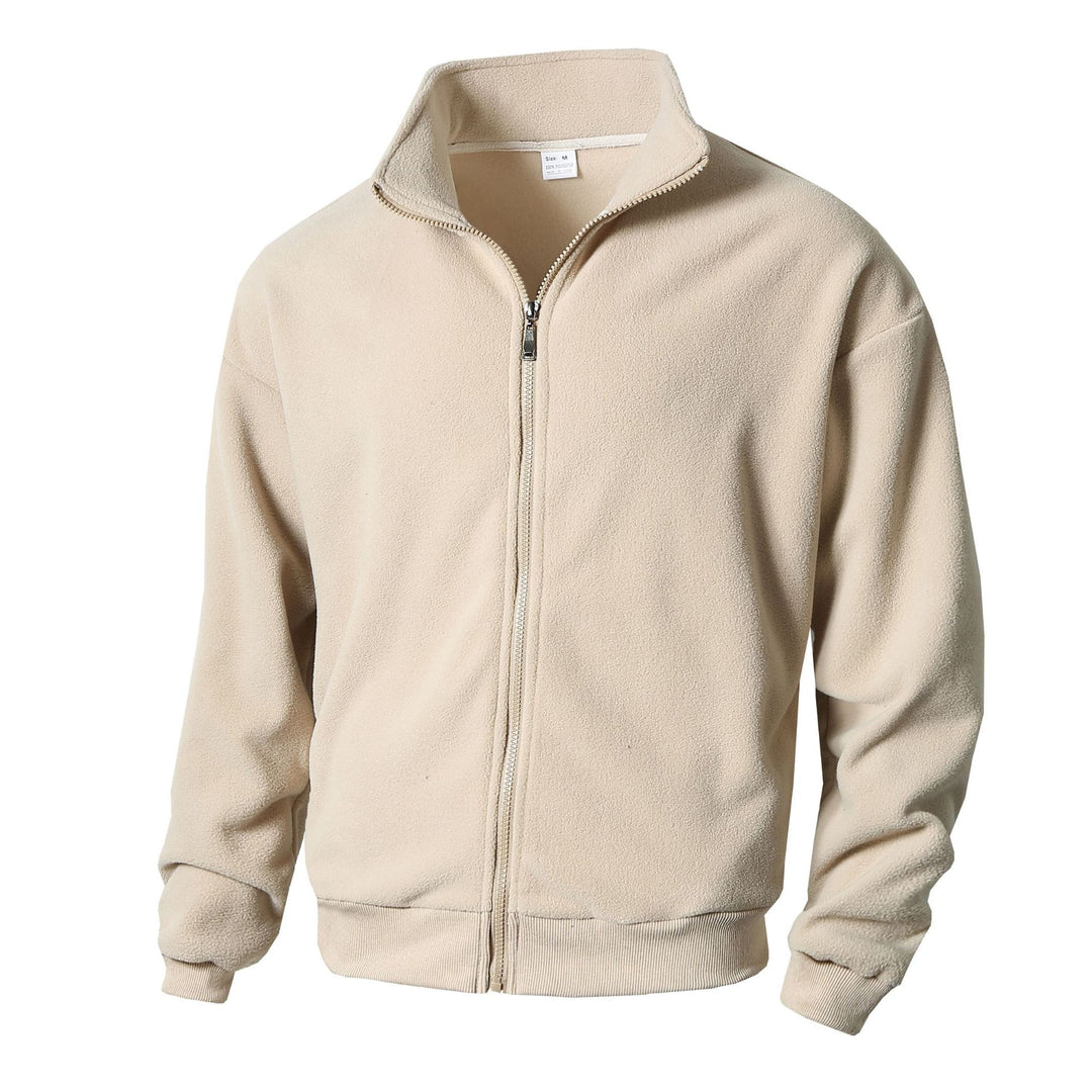 Herren Fleecejacke mit hohem Kragen und durchgehendem Reißverschluss EB