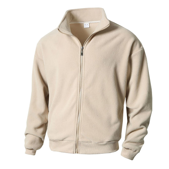 Herren Fleecejacke mit hohem Kragen und durchgehendem Reißverschluss EB