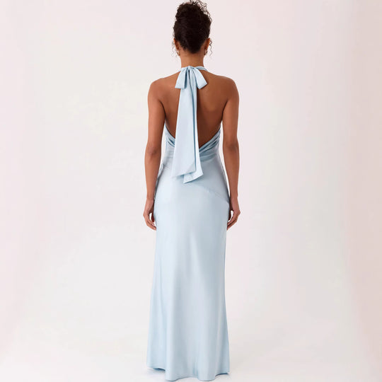 Damen Elegantes Abendkleid mit schickem Halterdesign und fließendem Stoff EB