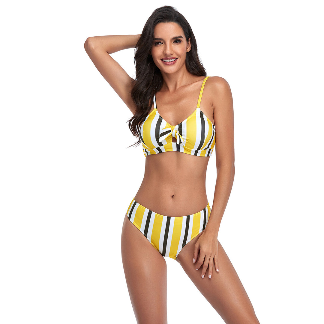 Damen Triangel-Bikini-Set mit verspieltem Knotendesign EB
