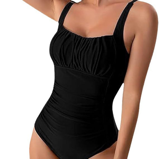 Damen Floral Badeanzug mit schmeichelnder Raffung EB