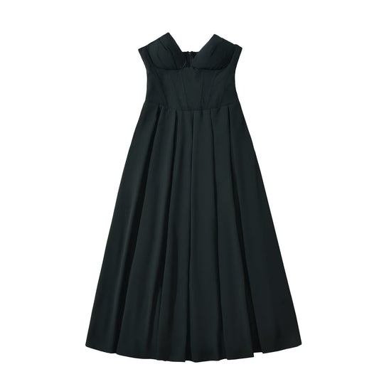 Damen Maxikleid mit elegantem Bustier-Ausschnitt und fließendem Rock EB