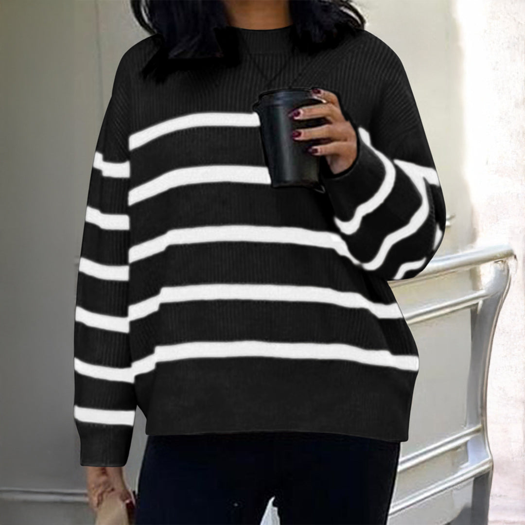Damen nan oversized Mohair-Strickpullover mit weitem Carmen-Boat-Ausschnitt und flauschiger Struktur EB