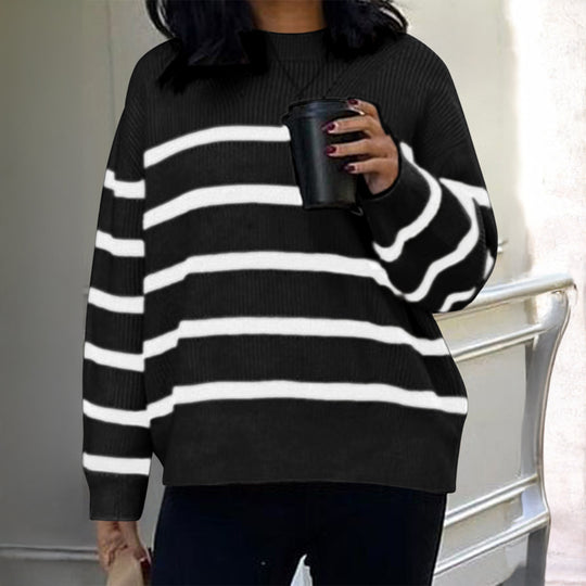 Damen nan oversized Mohair-Strickpullover mit weitem Carmen-Boat-Ausschnitt und flauschiger Struktur EB
