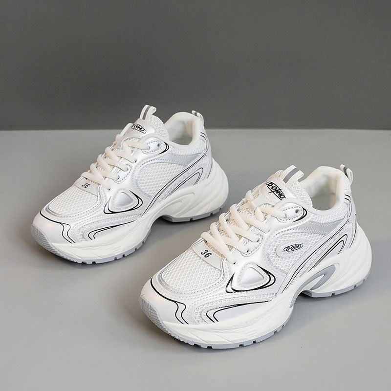 Damen Sportliche Sneakers mit atmungsaktiver Mesh-Oberfläche und gepolsterter Sohle EB
