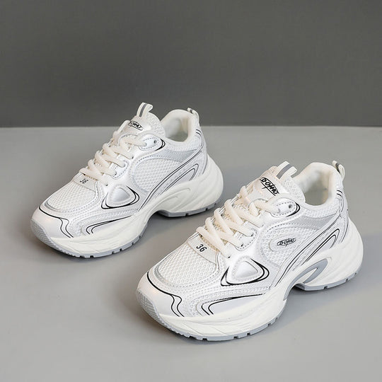 Damen Sportliche Sneakers mit atmungsaktiver Mesh-Oberfläche und gepolsterter Sohle EB