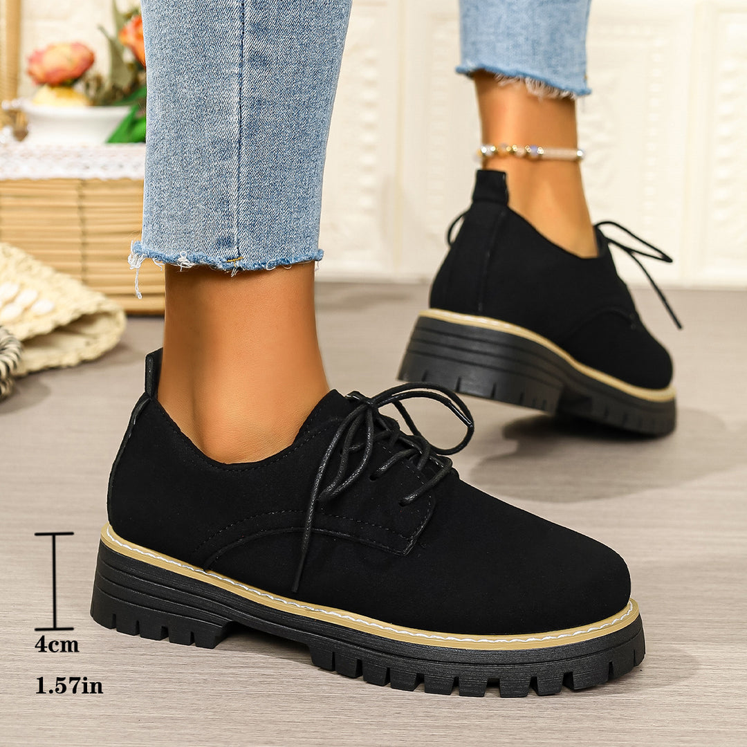 Damen Modische Schnürschuhe mit rutschfester Sohle und dämpfendem Fußbett EB