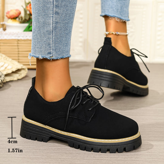 Damen Modische Schnürschuhe mit rutschfester Sohle und dämpfendem Fußbett EB