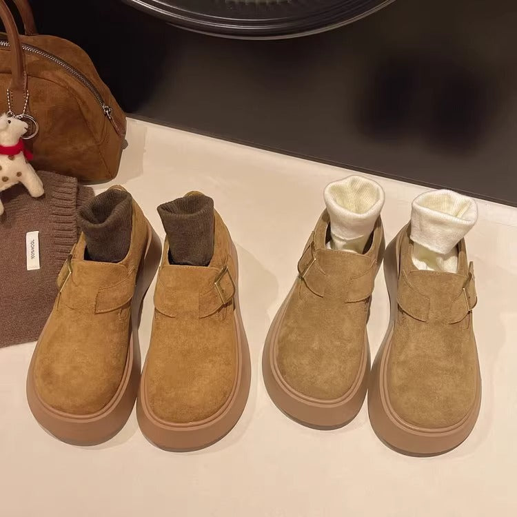 Damen Komfortable Plateau-Clogs mit eleganter Schnallenverzierung EB