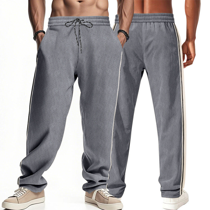Herren Bequeme Freizeithose mit seitlichen Streifen und elastischem Bund EB