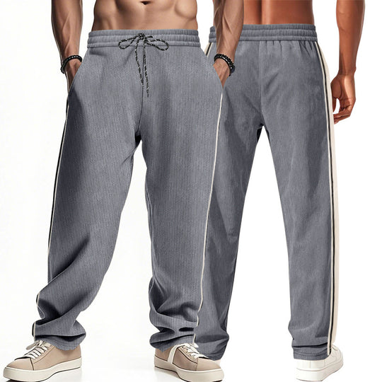 Herren Bequeme Freizeithose mit seitlichen Streifen und elastischem Bund EB