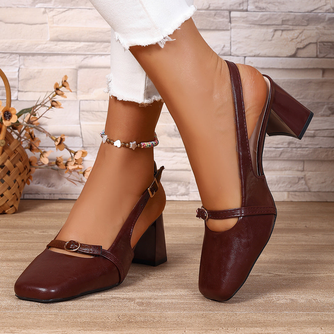 Damen Slingback-Pumps mit komfortablem Blockabsatz EB