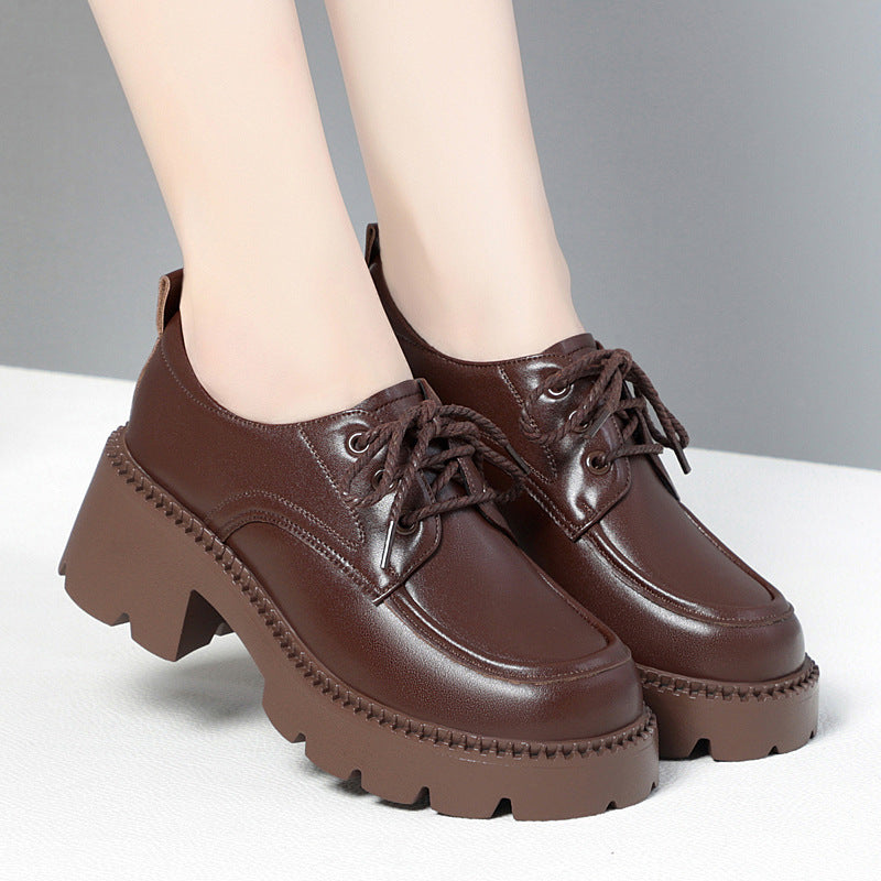 Damen Modische Schnürschuhe mit robustem Blockabsatz und trendigem Design EB