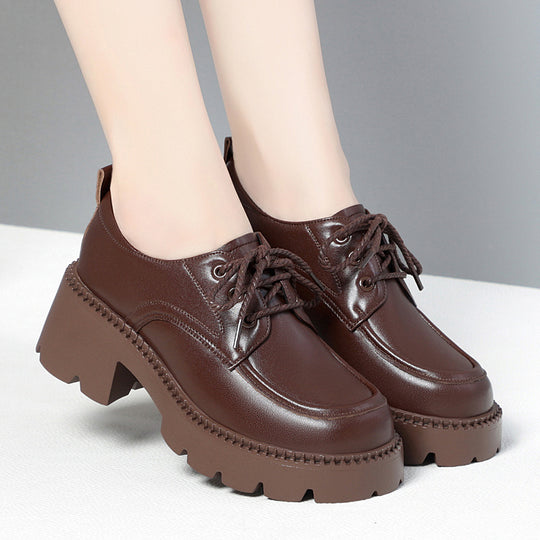 Damen Modische Schnürschuhe mit robustem Blockabsatz und trendigem Design EB