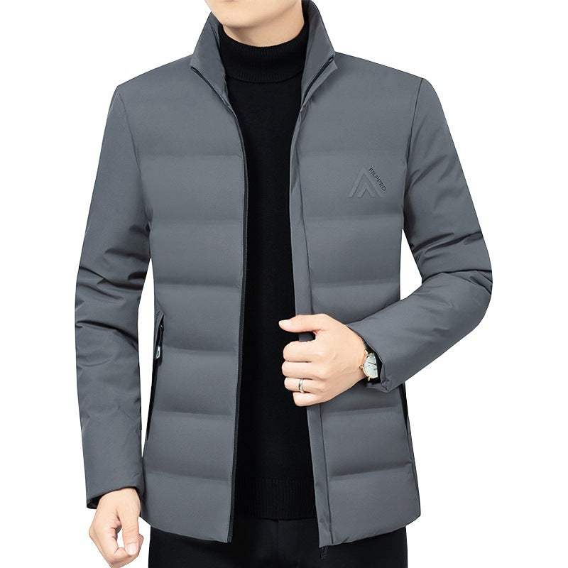 Herren Leicht wattierte City-Steppjacke mit Stehkragen und Reißverschlusstaschen EB