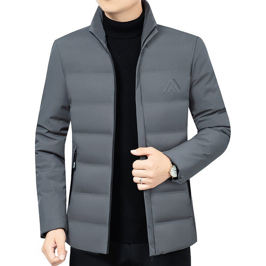 Herren Leicht wattierte City-Steppjacke mit Stehkragen und Reißverschlusstaschen EB