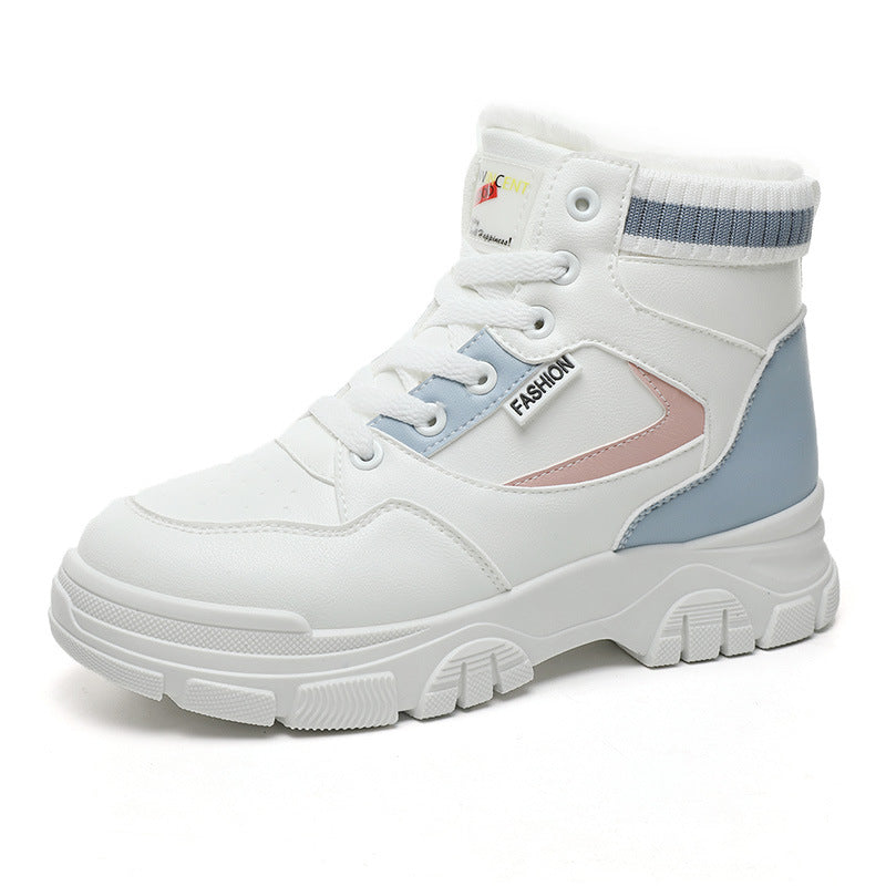 Damen modische High-Top Sneakers mit warmem Innenfutter und strapazierfähigem Obermaterial EB