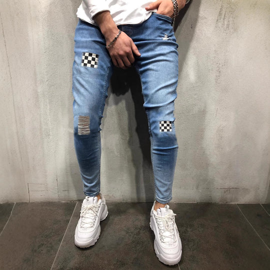 Herren trendige Skinny Jeans mit aufregenden Designelementen EB