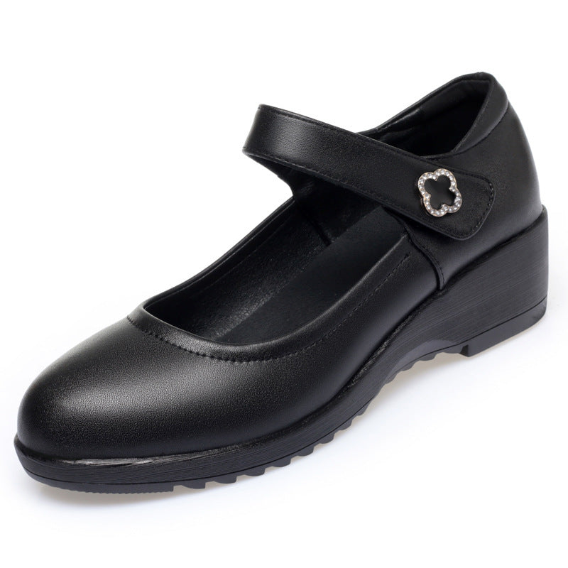 Damen Mary Jane Wedge-Schuhe mit verstellbarem Riemen und eleganter Schnalle EB