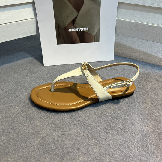 Damen Zehentrenner-Sandalen mit eleganten Riemen und komfortablem Fußbett EB