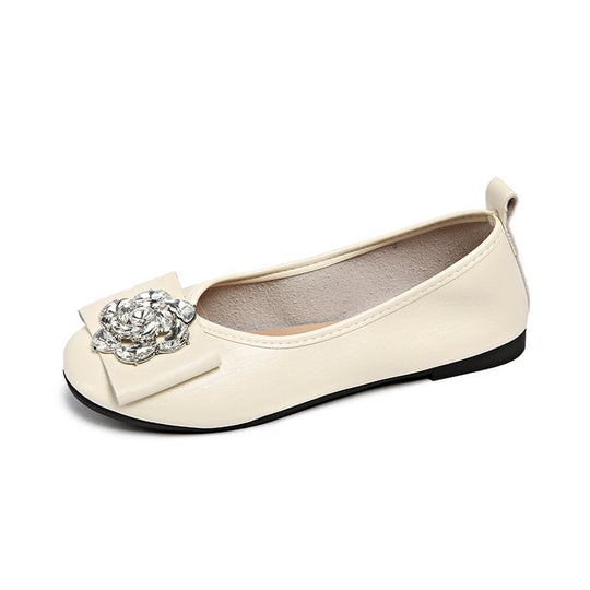 Damen Ballerinas mit eleganter Schleifenverzierung und funkelndem Schmuck EB