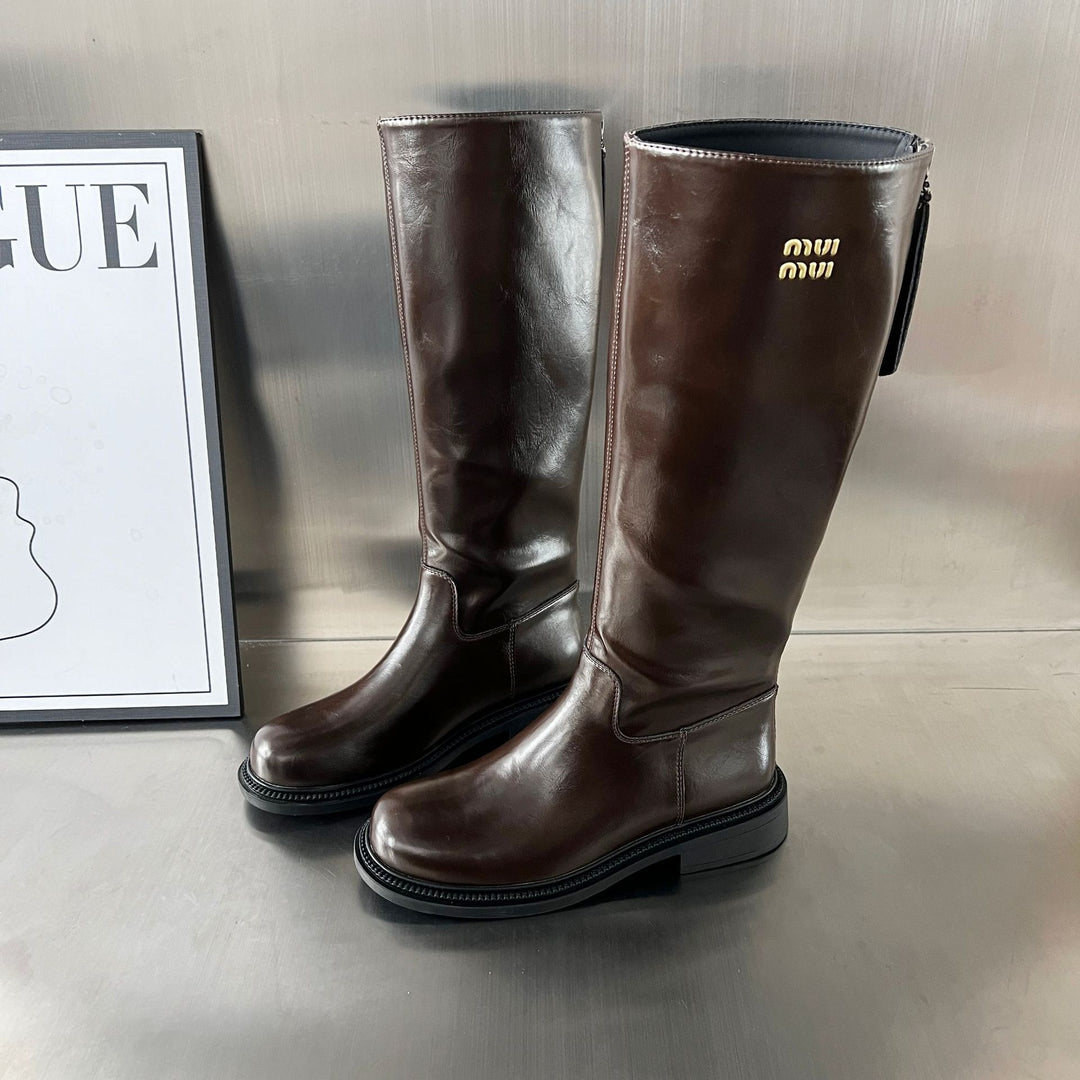 Damen Hochwertige Leder-Stiefel mit bequemem Innenfutter und robustem Profil EB