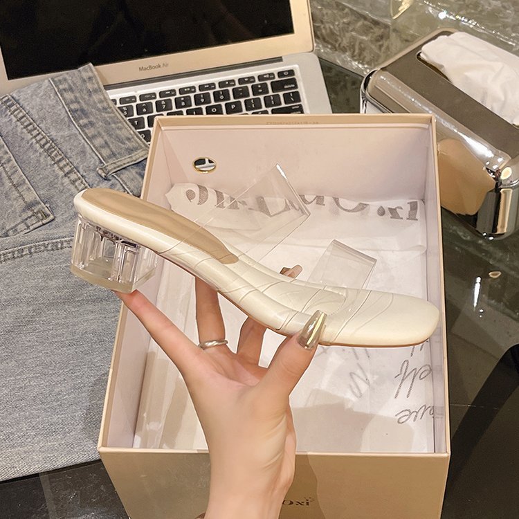Damen Modische Mules mit blockiertem Absatz und komfortablem Fußbett EB
