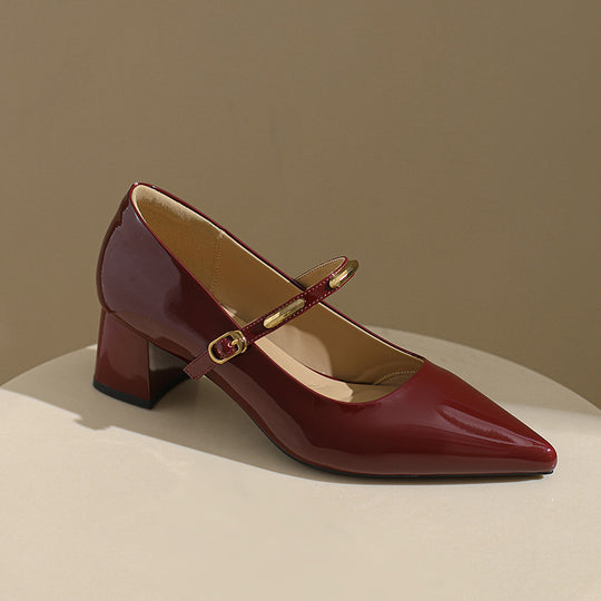 Damen Pumps mit elegantem Riemchen und komfortablem Blockabsatz EB