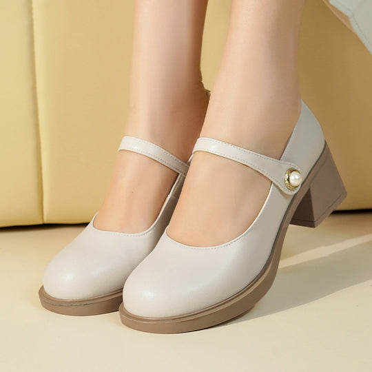 Damen Pumps mit eleganter Riemchenverzierung und bequemem Blockabsatz EB