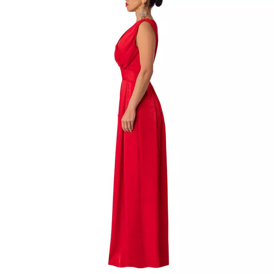 Damen Jumpsuit mit tiefem V-Ausschnitt und weit geschnittenem Bein EB