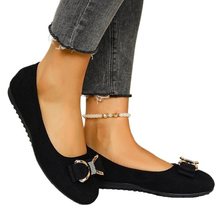 Damen Elegant designte Ballerinas mit funkelndem Schleifendetail EB