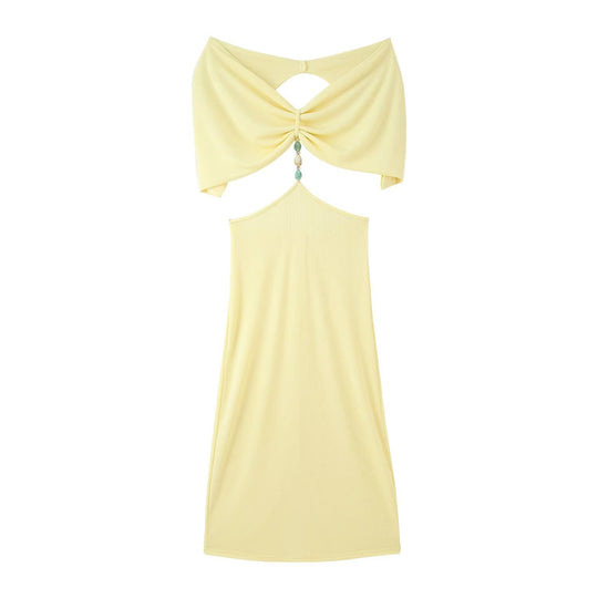 Damen Maxikleid mit verführerischem Cut-Out und eleganten Rüschendetails EB