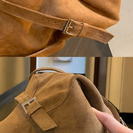 Damen Elegante Stiefel mit verstellbarem Riemen und komfortablem Fußbett EB