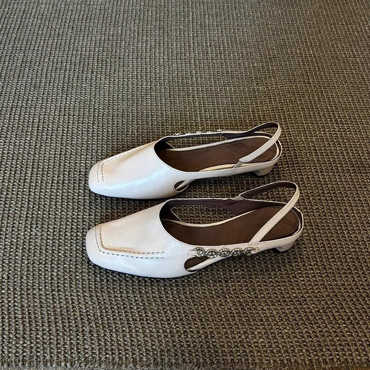 Damen Slingpumps mit eleganter Naht und modischen Schnallen EB