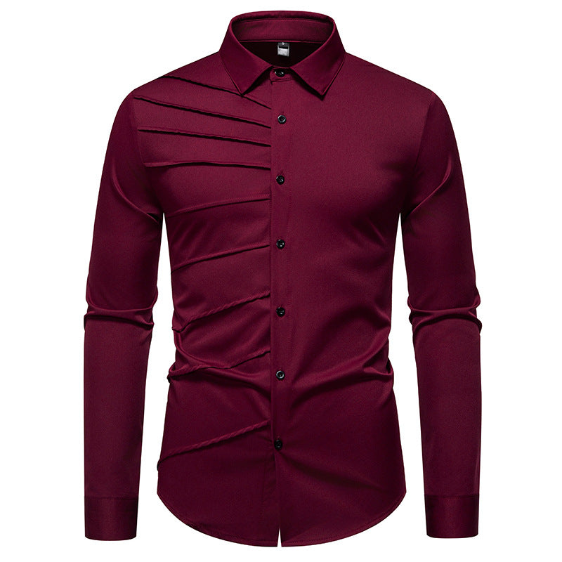 Herren Modisches Langarmhemd mit strukturiertem Design EB
