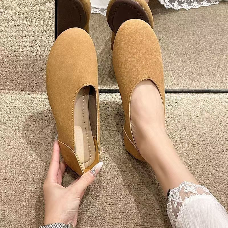 Damen flache Ballerinas aus hochwertigem Veloursleder EB