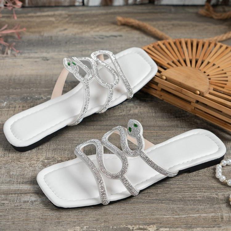 Damen glamouröse Riemchen-Sandalen mit funkelnden Strassapplikationen EB