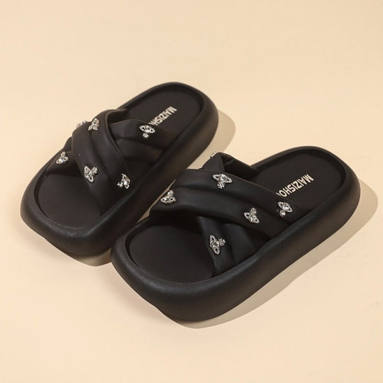 Damen Mode-Slipper mit funkelnden Applikationen EB