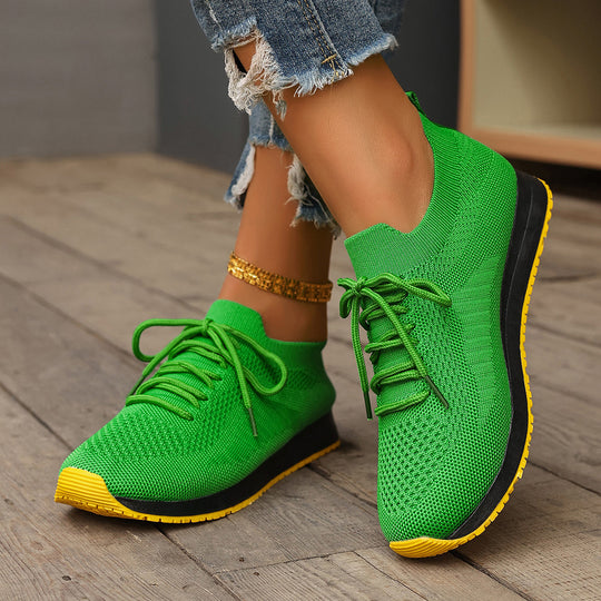 Damen Atmungsaktive Lauf-Sneaker mit elastischem Mesh-Obermaterial EB
