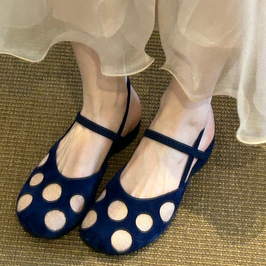 Damen Bequeme Ballerinas mit kontrastierenden Applikationen EB