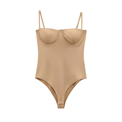 Damen stilvoller Bodys mit Bügel und verstellbaren Trägern R&B