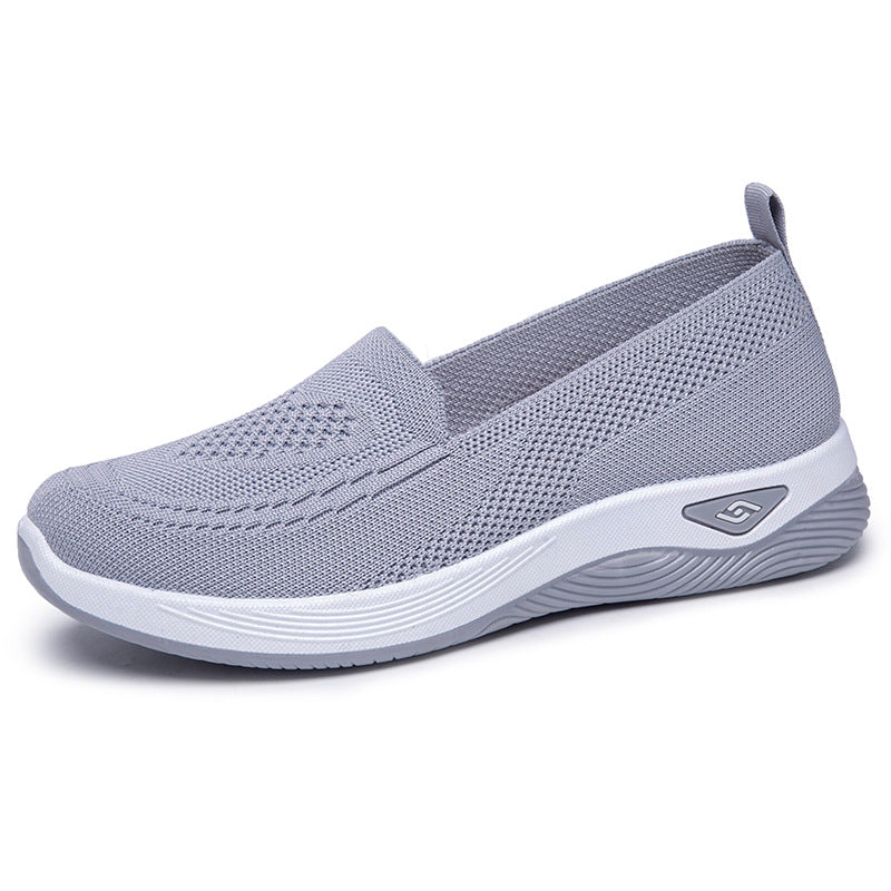 Damen Hochwertige Slip-On Freizeitschuhe mit atmungsaktiver Strickoberfläche EB