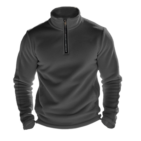 Herren Fleece-Kapuzenpullover mit halbem Reißverschluss EB