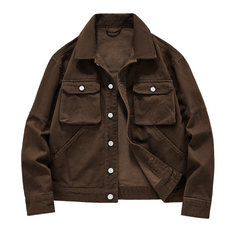 Herren nan kurze Worker-Jacke aus heavy-twill mit aufgesetzten Klappentaschen, schrägen Eingrifftaschen und verstärkten Nähten EB