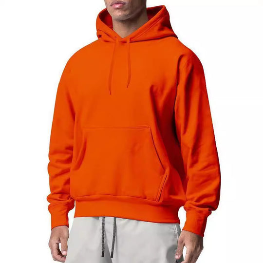 Herren nan Premium-Kapuzenpullover mit Kängurutasche, innen angerautem Fleece, verstärkter Nackennaht und geripptem Saum EB