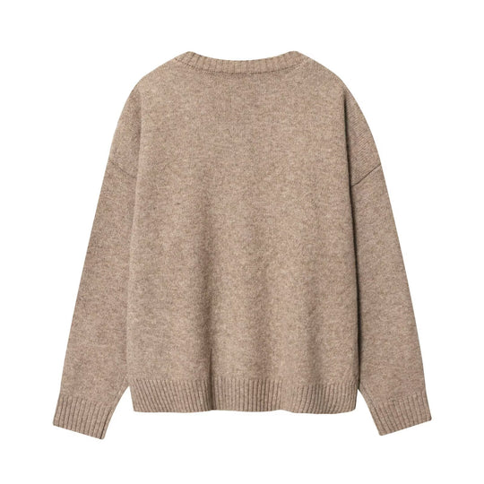 Damen komfortabler V-Ausschnitt Pullover EB