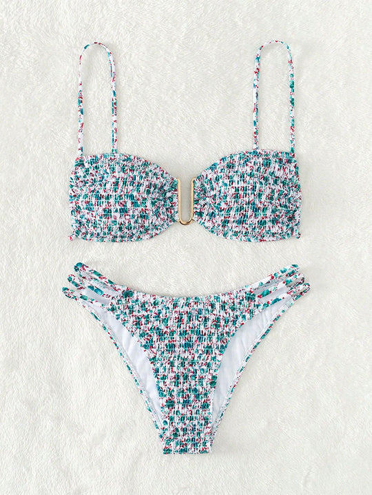 Damen Push-Up Bikini mit raffiniertem Rüschendesign EB
