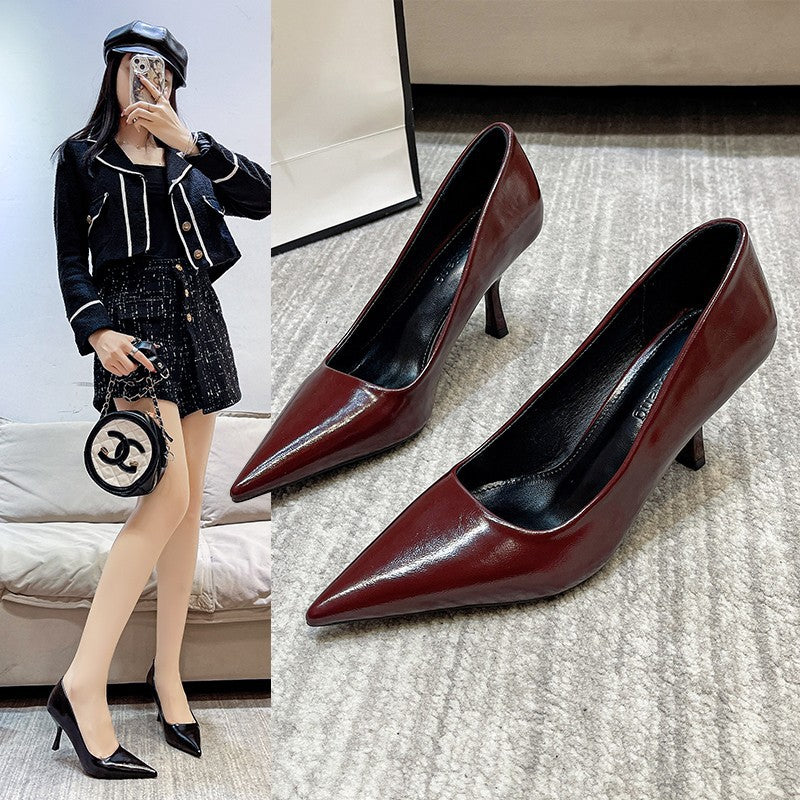 Damen Elegante spitze High Heels mit schmalem Absatz EB
